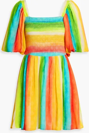 AMUR Minikleid aus Jacquard mit Raffung und Batikmuster - - US 6