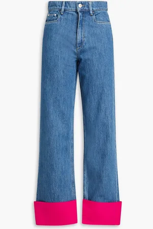 Wandler Poppy zweifarbige hoch sitzende Jeans mit geradem Bein - Blau - 26