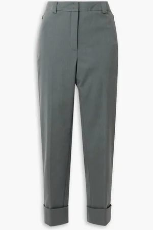AKRIS Maxima Hose aus einer Baumwoll-Seidenmischung mit Stretch-Anteil - Grau - US 12