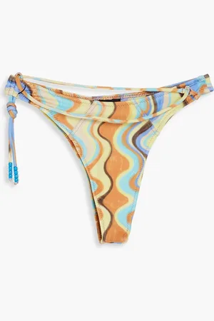 Jacquemus Barco halbhohes Bikini-Höschen mit Print und Zierperlen - Blau - XXL