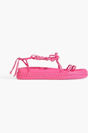AJE Astrid Plateausandalen aus Leder mit Kettenverzierung - Pink - EU 39