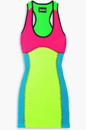 AGR Minikleid aus Stretch-Strick in Colour-Block-Optik - - M