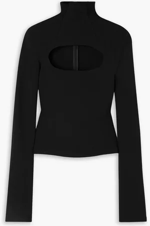 A.W.A.K.E. MODE Rollkragenoberteil aus Jersey mit Cut-out - - FR 34
