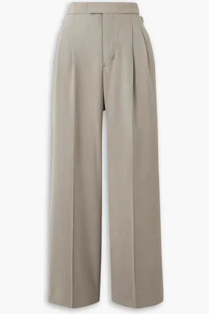 Ami Hose mit weitem Bein aus Crêpe mit Falten - Neutral - IT 38