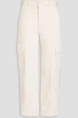 Mother Hoch sitzende Cropped Jeans mit geradem Bein - Weiß - 27