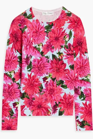 Oscar de la Renta Cardigan aus einer Baumwollmischung mit floralem Print - Pink - XS