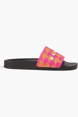 Marni Pantoletten aus Jacquard mit Hahnentrittmuster - Pink - EU 35