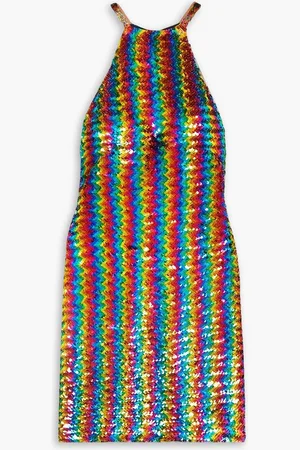 ASHISH Minikleid aus Georgette mit Pailletten und Streifen - - M