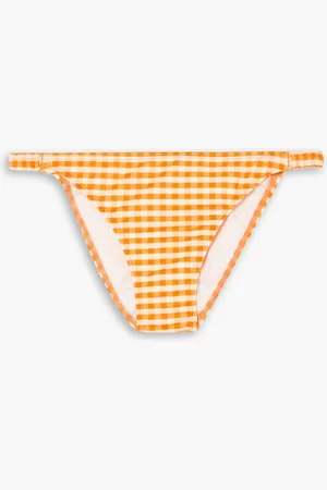 Peony Halbhohes Bikini-Höschen mit Gingham-Karo - - UK 12