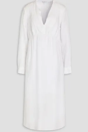 James Perse Empire gerafftes Midikleid aus einer Lyocell-Leinenmischung - - 0