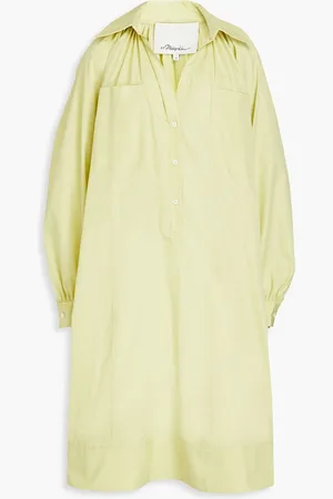 3.1 Phillip Lim Hemdkleid aus Baumwollpopeline in Midilänge - Grün - M