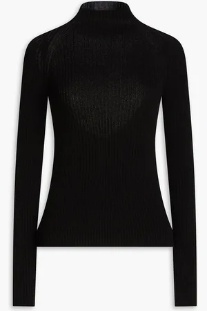 A.W.A.K.E. MODE Rollkragenpullover aus Ripp- und Lochstrick - - L