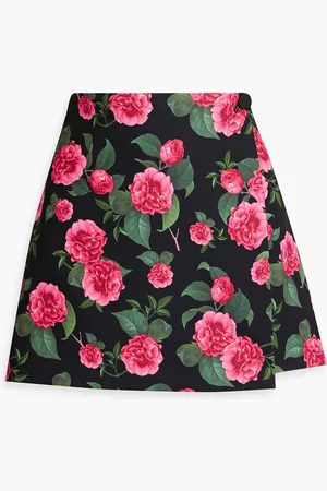 ALICE+OLIVIA Alice Olivia - Renna Mini-Wickelrock aus Crêpe mit floralem Print - - US 10