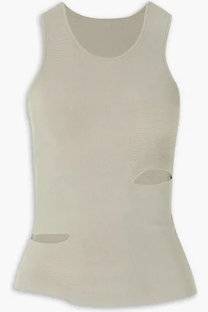 DION LEE Tanktop aus geripptem Jersey mit Cut-outs - Grau - L