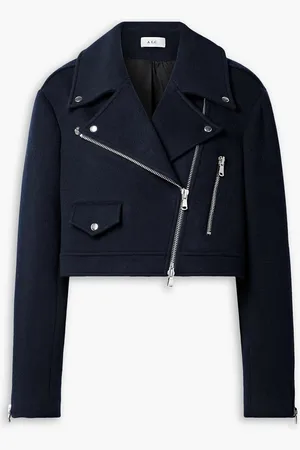 A.L.C. Oxford verkürzte Bikerjacke aus Filz aus einer Wollmischung - Blau - US 2