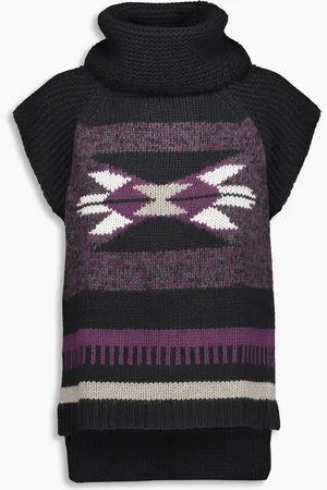 AUTUMN CASHMERE Navajo intarsia-knit turtleneck sweater - - XS