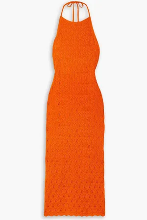 ALICE+OLIVIA Alice Olivia - Jone Neckholder-Midikleid aus einer Baumwoll-Wollmischung in Pointelle-Strick - - XL