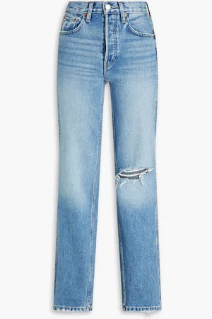 RE/DONE 90s hoch sitzende Jeans mit geradem Bein in Distressed-Optik - Blau - 24
