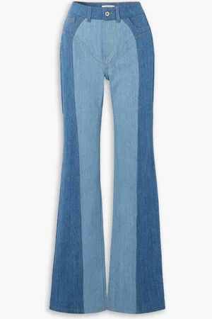 Nensi Dojaka Hoch sitzende Schlagjeans in Patchwork-Optik - Blau - S