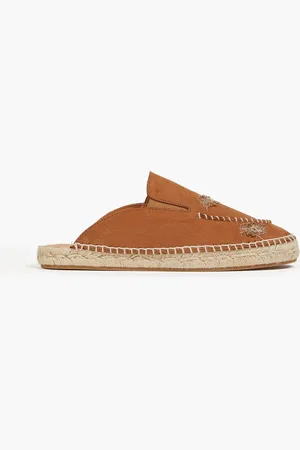 Maison Margiela Espadrille-Mules aus Narbenleder mit Stickereien - Braun - EU 35