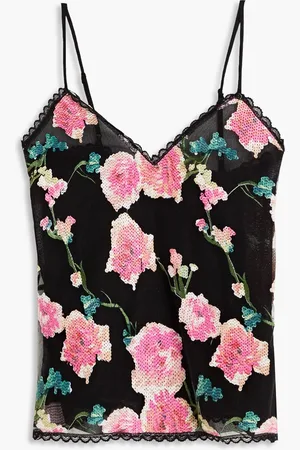 Anna Sui Top aus Tüll mit Pailletten - - US 0