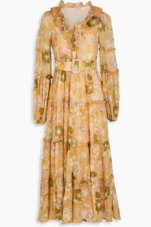 by Ti Mo Midikleid aus Organza mit floralem Print und Rüschen - Neutral - S