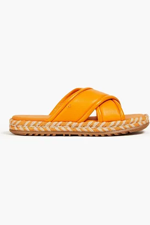 Tory Burch Pantoletten aus strukturiertem Leder - - US 5.5