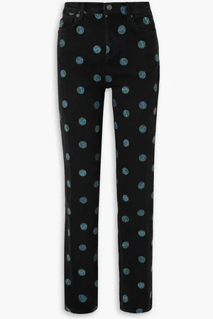 Reformation Earth hoch sitzende Jeans mit geradem Bein und Stickereien - - 25