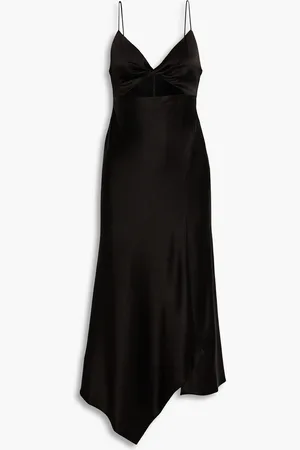 ALICE+OLIVIA Alice Olivia - Harmony Midikleid aus glänzendem Crêpe mit Cut-outs - - US 12