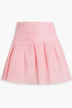 AJE Laurier Wave Minirock aus plissiertem Organza - Pink - UK 10