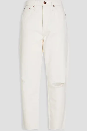 RAG&BONE Alissa hoch sitzende Jeans mit geradem Bein in Distressed-Optik - Weiß - 29