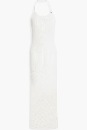 1017 ALYX 9SM Gehäkeltes Neckholder-Midikleid aus einer Baumwollmischung - Weiß - S
