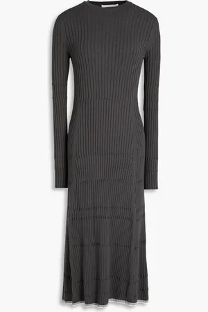 LVIR Midikleid aus einer gerippten Modalmischung - Grün - ONESIZE