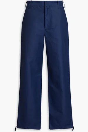 Marni Hose mit geradem Bein aus glänzendem Twill mit Stickereien - Blau - IT 46