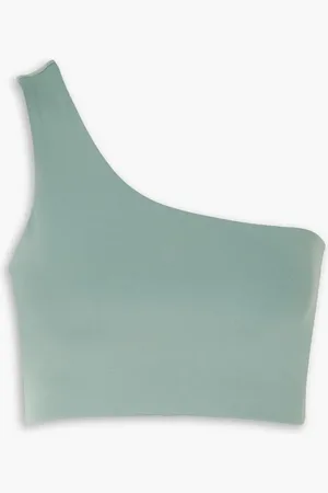 GIRLFRIEND COLLECTIVE Asymmetrischer Sport-BH aus Stretch-Material mit recycelten Fasern - Grün - XXS
