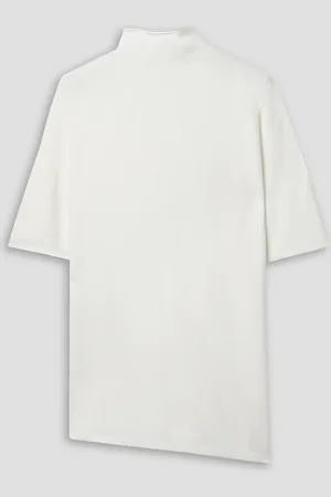 Lafayette 148 Asymmetrischer Strickpullover - Weiß - S