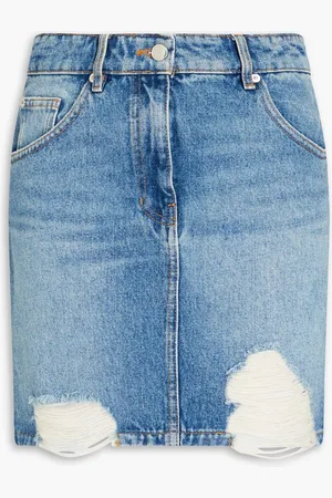 IRO Minck aus Denim in Distressed-Optik - Blau - FR 34