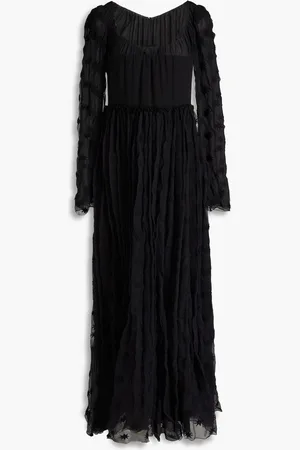 Chloé Maxikleid aus Seidenchiffon mit Stickereien - - FR 36