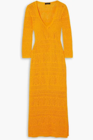 RAG&BONE Renee Midikleid aus einer gehäkelten Baumwollmischung - Gelb - L