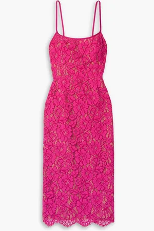 Michael Kors Midikleid aus schnurgebundener Spitze aus einer Baumwollmischung - Pink - US 14