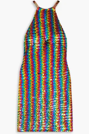ASHISH Minikleid aus Georgette mit Pailletten und Streifen - - XS