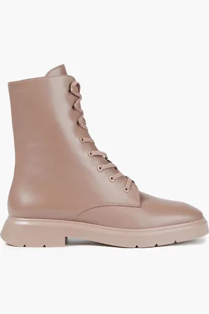 Stuart Weitzman McKenzee Combat Boots aus Leder - Neutral - EU 35
