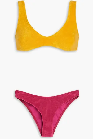 ZIMMERMANN Zweifarbiger Bikini aus Frottee aus einer Baumwollmischung - Gelb - 0