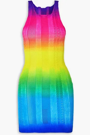 AGR Minikleid aus Pointelle-Strick mit Farbverlauf - - L