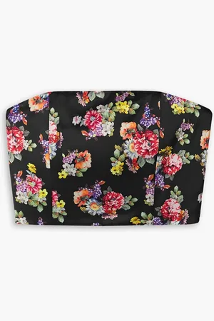 ALICE+OLIVIA Alice Olivia - Ceresi verkürztes Oberteil aus Crêpe mit Blumenprint und Raffungen - - US 8