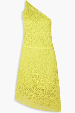 J.W.Anderson Asymmetrisches Kleid aus Tüll mit Stickereien und asymmetrischer Schulterpartie - Gelb - UK 8