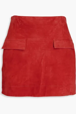 Loulou Studio Veria Minirock aus Veloursleder - Rot - L