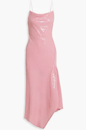 ALICE+OLIVIA Alice Olivia - Harmony asymmetrisches Midikleid aus Chiffon mit Pailletten - - US 12