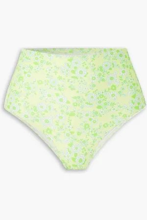 FAITHFULL THE BRAND Isle Bikini-Höschen aus Stretch-ECONYL® mit Blumenprint - Gelb - S