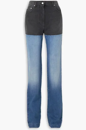 Peter Do Zweifarbige halbhohe Jeans mit geradem Bein - Blau - FR 40